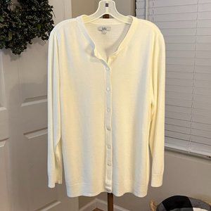 WOMENS CARDIGAN - PLUS SIZE - CREAM